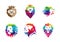 Colorful Creative Lion Head Logo Vector Symbol Design