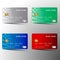 Colorful credit card set design.