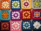 Colorful crochet texture. Ethnic crochet pattern