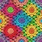 Colorful crochet texture with flower