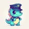 Colorful crocodile wearing police suits set design for kids coloring pages. Cute crocodile baby police cartoon illustration on a