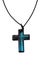 Colorful cross with black lanyard