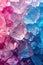 Colorful crystal cluster with pink and blue hues.