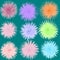 colorful crystal flowers can be used to make various icons Colorful
