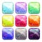 Colorful crystal square buttons