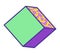 Colorful cube optical illusion, geometric shape