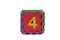 Colorful cube puzzle of even numbers - four
