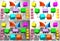 Colorful cubes with arrows 3D