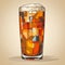 Colorful Cubist Illustration Of A Monumental Glass Of Beer