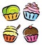 Colorful cupcake icon