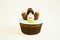 Colorful cupcake with a monkey figure