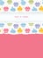 Colorful cupcake party vertical torn frame seamless pattern background