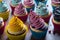 Colorful Cupcakes for Any Occasion: Pastel Toppings on a Rustic Backdrop - Generative AI