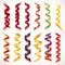 Colorful Curling Ribbons And Strands Vector Collection
