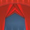 Colorful curtains drapes in material design style