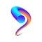 Colorful curve blend shape. Swirling gradient flow. Vector.