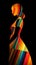 Colorful Curvilinear Silhouette of a Woman: A Graceful Sculpture-Inspired Design for Posters and Web.