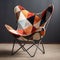 Colorful Cushioned Butterfly Chair: Vintage Atmosphere With Rustic Futurism