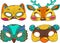 Colorful cute animal masks
