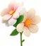 Colorful Cute Flower, 3D Cartoon style, Clipart. AI-Generated.