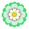 Colorful Cute Flower, 3D Cartoon style, Clipart. AI-Generated.