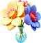 Colorful Cute Flower, 3D Cartoon style, Clipart. AI-Generated.