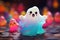 Colorful cute ghost. Generate Ai