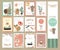 Colorful cute monthly calendar 2018 with fox,bear,cactus,wreath,flower and porcupine.Can be used for web,banner,poster,label and