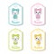 Colorful cute panda girls suitable for kid birthday gift tag