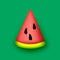 Colorful Cute Watermelon Slice in Modern Plastic Style