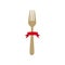 colorful cutlery fork kitchen element with ribbon