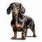 Colorful Dachshund Drawing On White Background - Realistic And Caricature Style