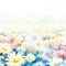 colorful daisy flowers in watercolor style copyspace,bright and vibrant with Generative AI