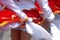 colorful dance in Peru on market on island in Lake Titicaca