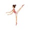 Colorful dancer pose fifth arabesque