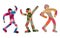 Colorful Dancing figures in human shapes