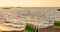 Colorful deckchairs on the beach