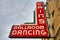 Colorful deco vintage sign at Historic Cain`s Ballroom Sign in Tulsa, Oklahoma Cains