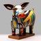 Colorful Decorative Pig Sculpture: A Vibrant Wood Art Inspired By Scott Rohlfs