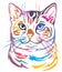 Colorful decorative portrait of Bengal Cat vector illustration