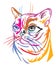 Colorful decorative portrait of Burmese Cat vector illustration