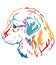 Colorful decorative portrait of Caucasian Shepherd Dog vector illustration