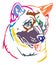 Colorful decorative portrait of Dog American akita vector illust