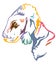 Colorful decorative portrait of Dog Bedlington Terrier vector illustration