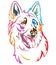 Colorful decorative portrait of Dog Berger Blanc Suisse vector illustration