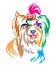 Colorful decorative portrait of Dog Biewer Terrier vector illust