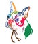 Colorful decorative portrait of Dog Boston terrier vector illust