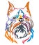 Colorful decorative portrait of Dog Brussels Griffon vector illustration