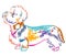 Colorful decorative portrait of Dog Dandie Dinmont Terrier vector illustration
