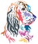 Colorful decorative portrait of Dog English Setter vector illustration